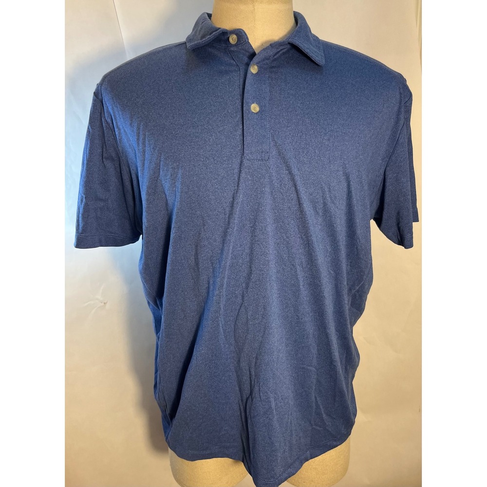 Untuckit Men's Short Sleeve Blue Polo Shirt Polyester‎ Elastane Size XL